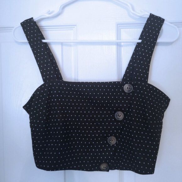 Free People This Is Love polka dot crop top S - Picture 2 of 5